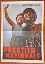 Manifesto poster murale propaganda fascista - "PRESTITO NAZIONALE" 