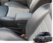 Bracciolo CON LOGO 500 per FIAT 500 + ABARTH REGOLABILE ecopelle NERO armlehne @