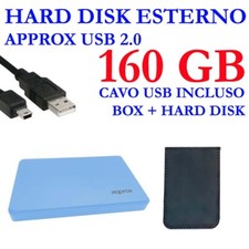 HDD HARD DISK ESTERNO 160GB 2,5" USB 2.0 HDD200LB PER VIDEO MUSICA FOTO AZZURRO