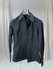 Camicia donna PHILIPP PLEIN 100% cotone nero con polsino logo taglia 40 nuova con etichetta