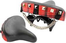 SELLA ELECTRA "PUNK" PER USA STLE CRUISER O TOWN BIKE TARTAN BORCHIATA + CATENA 