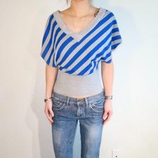 Cardigan donna blu e bianco