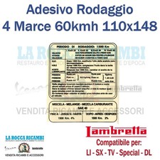 Adesivo / Scritta Rodaggio Lambretta LI 125 / 150 Serie 1 / 2 / 3