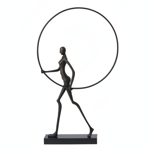 Scultura metallo con base - metallo,