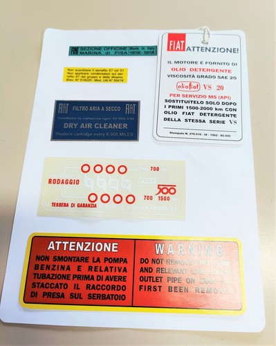 Kit adesivi motore - kit, fiat