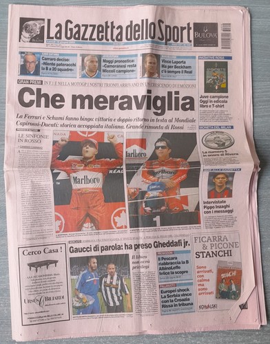 Giornale vittorie capirossi - vittorie, +