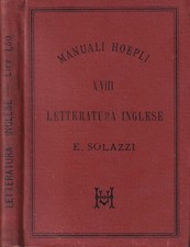 Manuale Hoepli Letteratura inglese Libro Enrico Solazzi Seconda Edizione 1889