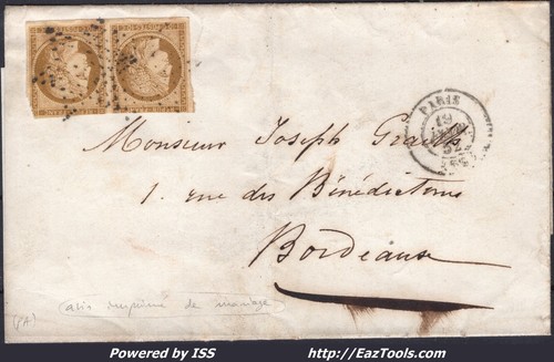 France paire sur lettre - paire, n°1