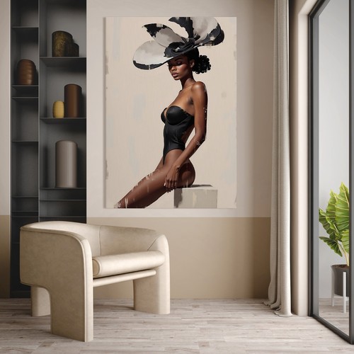 Elegante arte donna nera moda - donna, nera,
