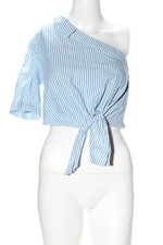 ZARA TRAFALUC Top monospalla Donna Top Taglia IT 38 blu-bianco stile casual
