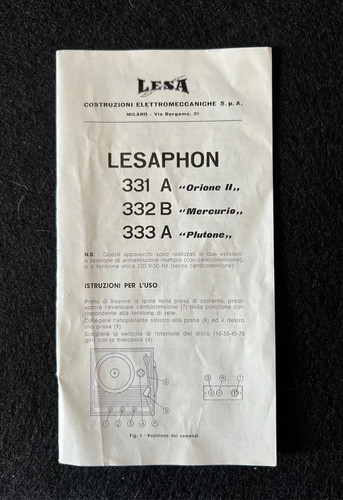 Istruzioni lesa lesaphon - istruzioni,