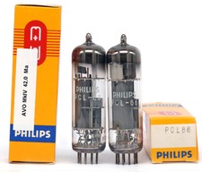 COPPIA VALVOLE TUBOLARI PCL86/14GW8 PHILIPS NOS BRITISH ABBINATE Valvola ৄ泵洀 真空管 电彶管