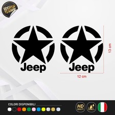 2 Adesivi Prespaziati Stella Militare Jeep Compatibili Renegade Cherokee Avenger