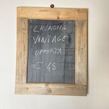 Antica lavagna in ardesia cornice legno grezzo