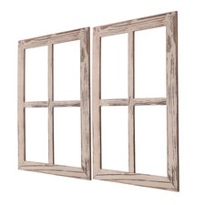  2 Pcs Finte Finestre Legno