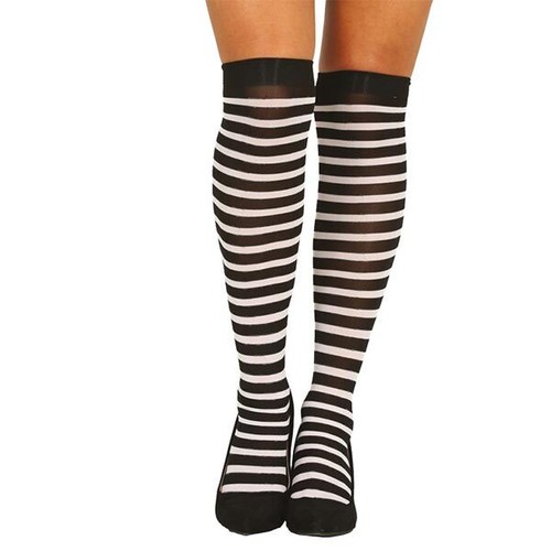 Calze righe bianche nere - calze,