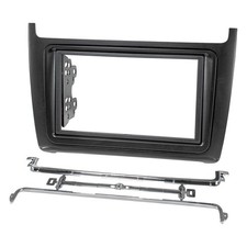 Mascherina radio doppio DIN compatibile con VW Polo tipo 6C 2014-2018 nera