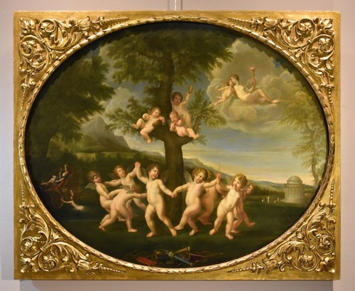 Grande dipinti antichi putti - dipinti,