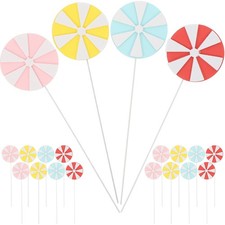  24 Pcs Decorazioni Torte Compleanno Topper Torta Decorazione Colorata