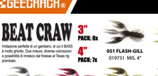Geecrack Beat Craw 3" o 4" pesca spinning black bass, persico, spinning mare