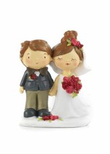 Bomboniera/Cake-Topper Matrimonio Coppia Sposini Spiritosi 8.5 Cm in Resina