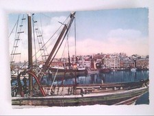 Cagliari. Panorama visto dal Mare. Nave. Porto. Cartolina d'epoca