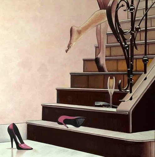 The stairs quadro olio su - -,