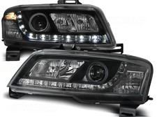Faro proiettore ottico luce diurna a led per Fiat Stilo anno 01-08 nero