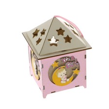 BABY LED casetta legno ROSA