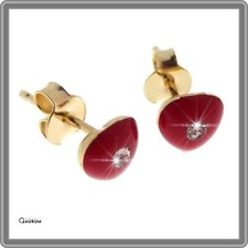 Orecchini Cuore Rosso in Oro