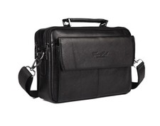 Black Leather Suitcase Bag for