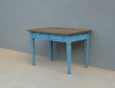 Tavolo rettangolare st.Luigi XVI laccato Shabby Chic con piano in larice, '800!