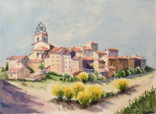 Grande aquarella provenza - aquarella,