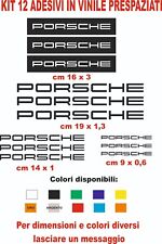 adesivi Porsche vinile prespaziati 12 pz  per auto moto caschi