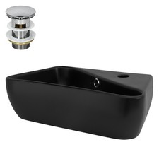 Lavandino nero in ceramica da
