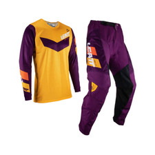 Completo Motocross bambino LEATT 3.5 Maglia e Pantalone TG.L Arancio/Viola Cross