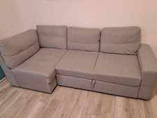 Divano 3 posti - con penisola estraibile - color grigio chiaro 