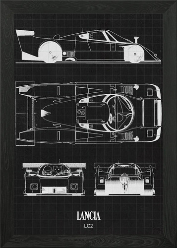 Quadro lancia lc2 - lc2, cornice
