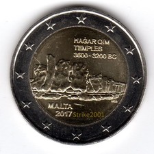 2 EURO COMMEMORATIVO MALTA 2017 “Templi di Hagar Qim" FDC