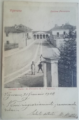 Cartolina vigevano stazione - cartolina,