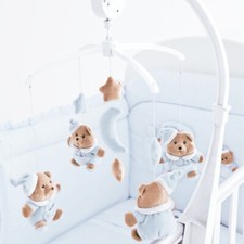 NANAN Giostrina elettrica con Carrilon e Peluches Azzurro Prima Infanzia 0+ Mesi