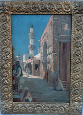 DIPINTO -ORIENTALISTA DEL 1912 ' VITO STRAQUADAINI' ROMA- TRIPOLI-LE COLONIE-