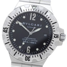 Orologio Uomo Automatico BVLGARI Diagono Scuba SD40S Data Quadrante Nero_911509