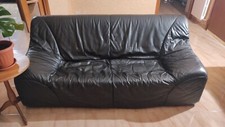 divano 3 posti anni 80 90 made in Italy double-face in pelle nera o tessuto
