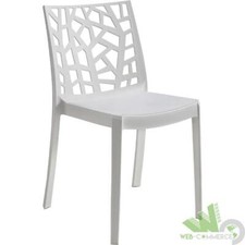 SEDIA IN RESINA MONOBLOCCO MATRIX BIANCA 47x55x82  CM ESTERNO GIARDINO BAR