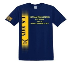 USS SPHINX ARL-24 *VIETNAM MRF*VINYL&SILK SCREEN*NAVY LICENSED SHIRT
