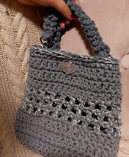 Borsetta Da Donna Ragazza Bambina 20x20Cm All'uncinetto Handmade In 100% Cotone 