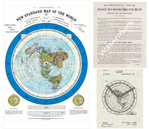 Mappa della terra piatta - della, 1892