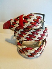 NUOVA cintura unisex Stefano Corsini rossa intrecciata pelle 1 3/8" larghezza 40 XL Italia 136