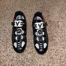 Scarpe bici corsa Vittoria ultraleggere carbonio bici da strada 50 nero opaco rosso nuove senza etichette